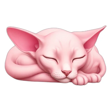 pink sphinx cat sleep  sticker