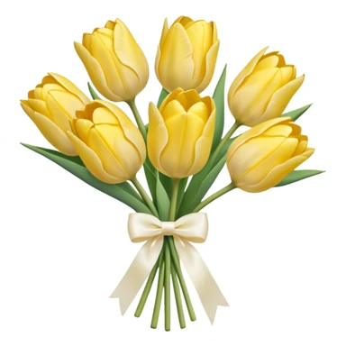 pastel yellow tulip bouquet with bow sticker