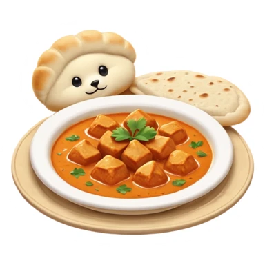 butter chicken and naan bread sticker