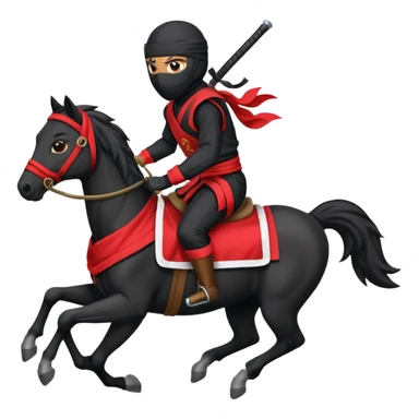 ninja riding horse wearing racing cloth black sticker