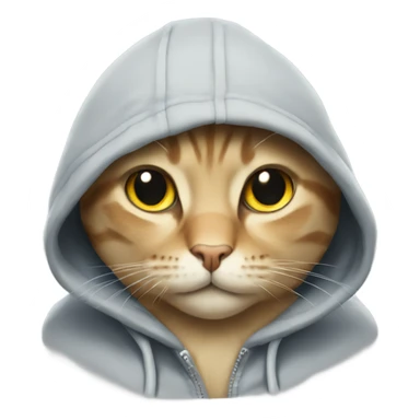 Cat wearing hoodie sticker
