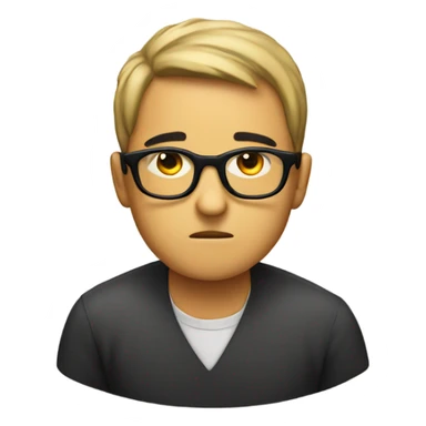 Bored person with glasses sticker