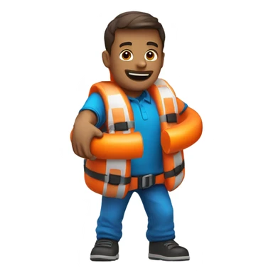 man throwing a life preserver sticker