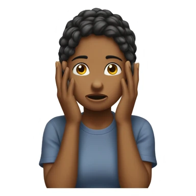 both hands on her head 
confused childConfused  sticker