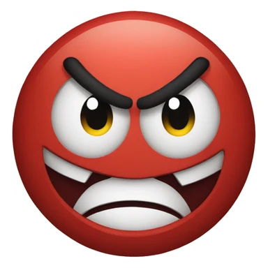 red circular angry face sticker