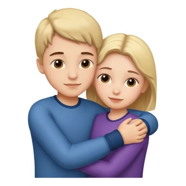 Un garçon et une fille en position calin sticker