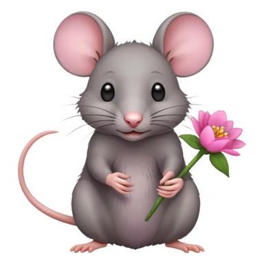 Rat with a flower sticker