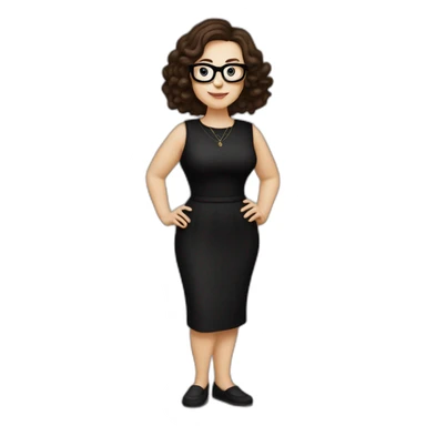 Caucasian-Mum-woman-goth-brown-hair-standing-wearing-glasses-plus-size sticker