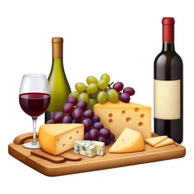 Cheese board and wine  sticker