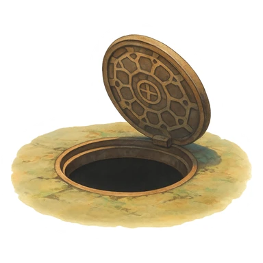 ghibli style open manhole cover sticker