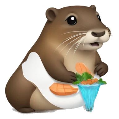 Nutria con pescado sticker