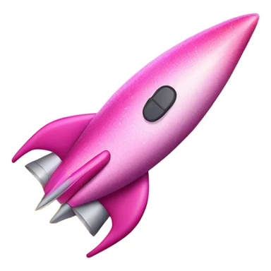 Pink ombre rocket ship with glitter  sticker