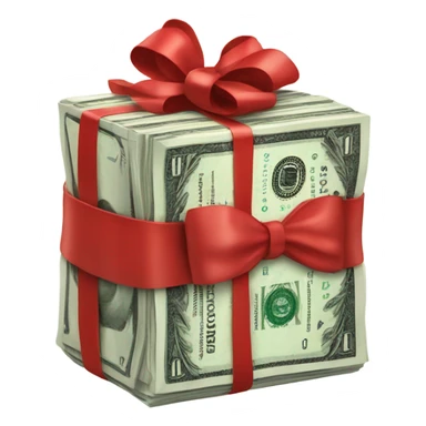  money with red bow sticker