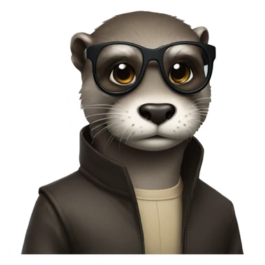 Otter wearing neo from matrix outfit and glasses sticker