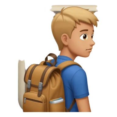 Tired but travelling boy sticker