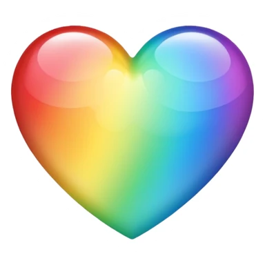 heart with rainbow gradient fill and sparkles sticker