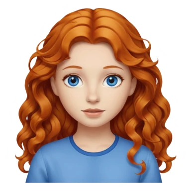 girl with wavy ginger hair and blue eyes sticker