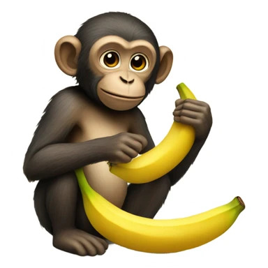 Monkey eating banana sticker