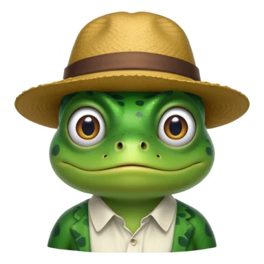 frog with hat and shirt sticker