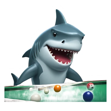 Shark playing pool  sticker