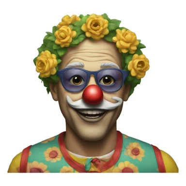 Art the clown with flower sunglasses  sticker