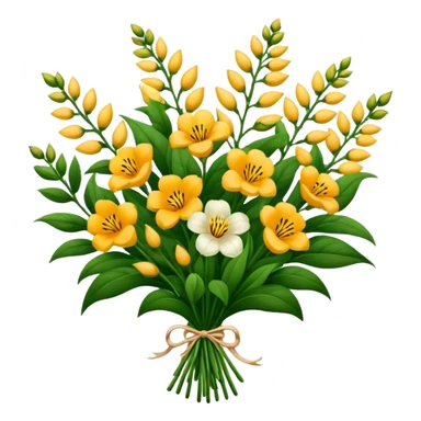 big bouquet Balsamina flower stem, leaf sticker