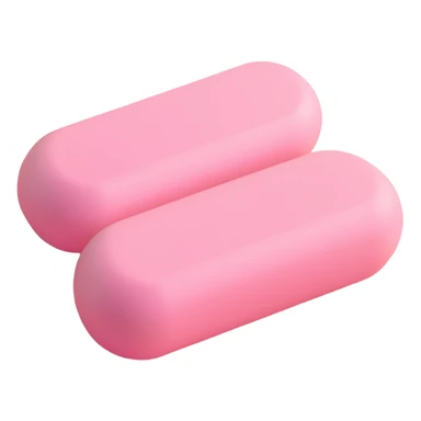 light pastel pink pill, simple and soft, 3D Apple emoji style sticker