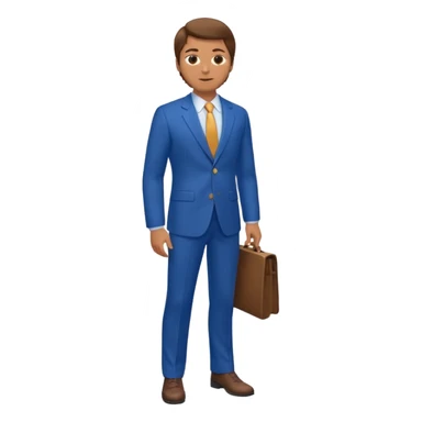 white man with brown hair in blue suit whole body sticker
