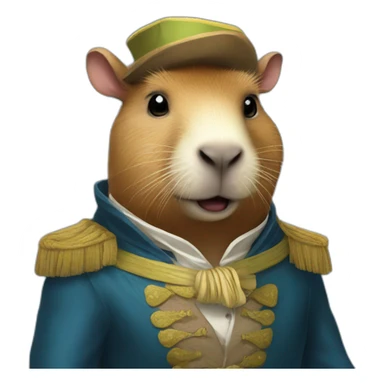 Capybara in deal costume sticker
