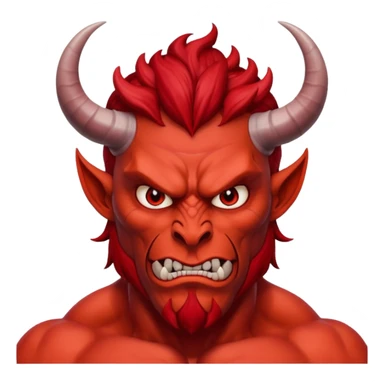 satan head and torso with arms down sticker