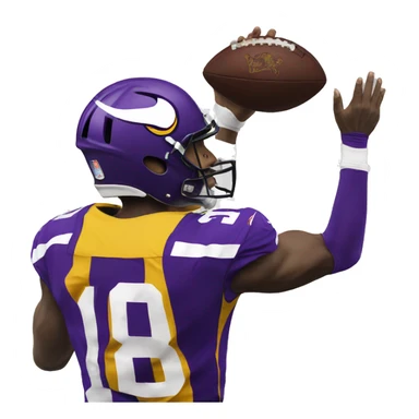 Mn Vikings #18 dropping a pass sticker