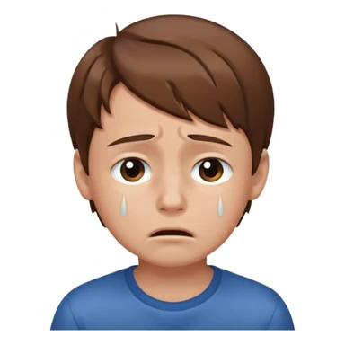 young boy with brown hair crying  sticker