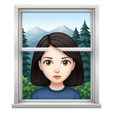 Woman stalking outside windows  sticker