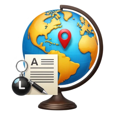 Create an emoji-style alert icon for immigration rule changes. A document with an exclamation mark, a small globe, and a refresh/update symbol. Vibrant, high-contrast, rounded emoji design sticker