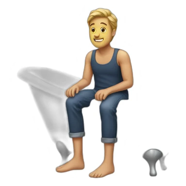 man bathtub knees sticker