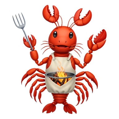 Crayfish cooking a bbq sticker