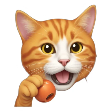 Orange cat playing with a YoYo  sticker
