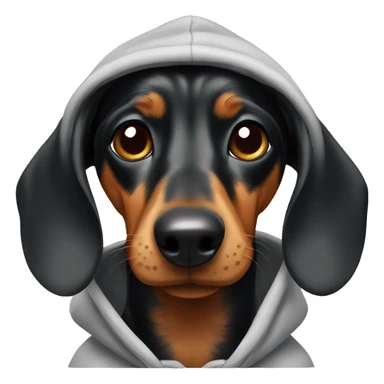 Daschund wearing a hoodie sticker
