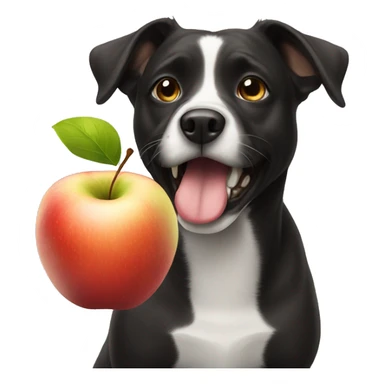 Dog eating an apple  sticker