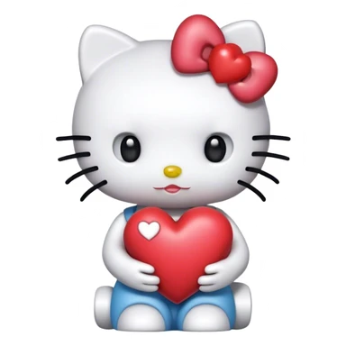 hello kitty with heart sticker