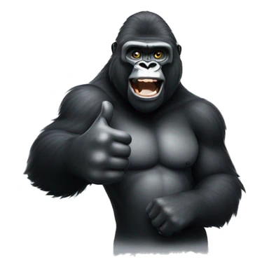 Gorilla giving thumbs up sticker