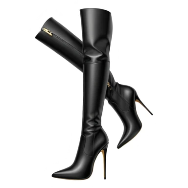 black stiletto knee high heel boots sticker