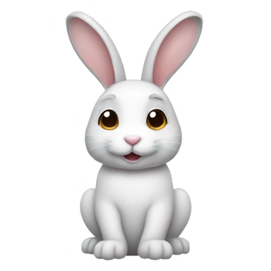 rabbit with white hearts sticker