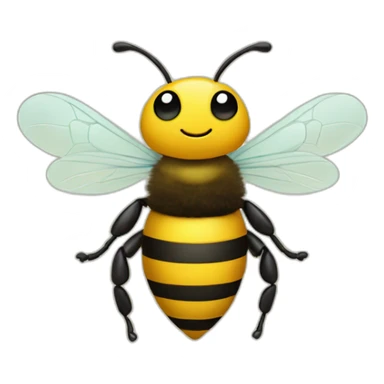 Bee with a heart on his hands  sticker