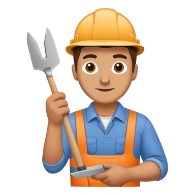 bricklayer with a trowel sticker
