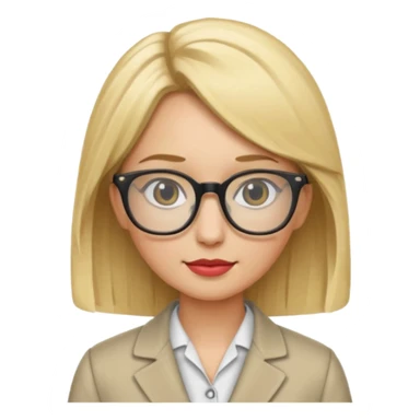 tailor woman with blonde hair and glasses sticker