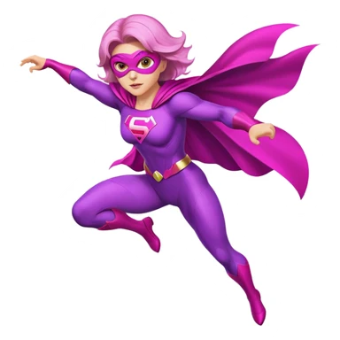 pink violet woman superhero flying sticker