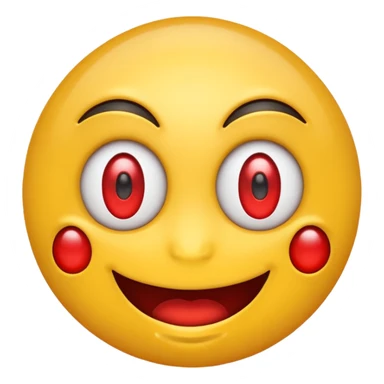 emoji with red eyes grinning sticker