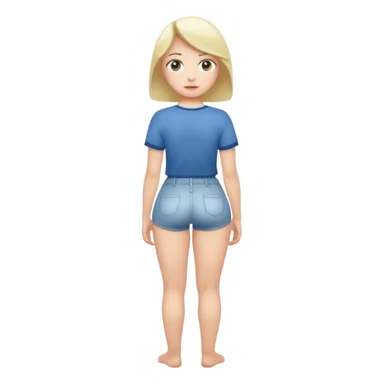 Naked but wearing shirt emoji girl full body no underwear butt turned around  sticker