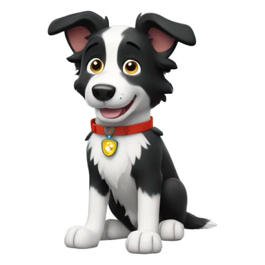 Border collie in paw patrol sticker
